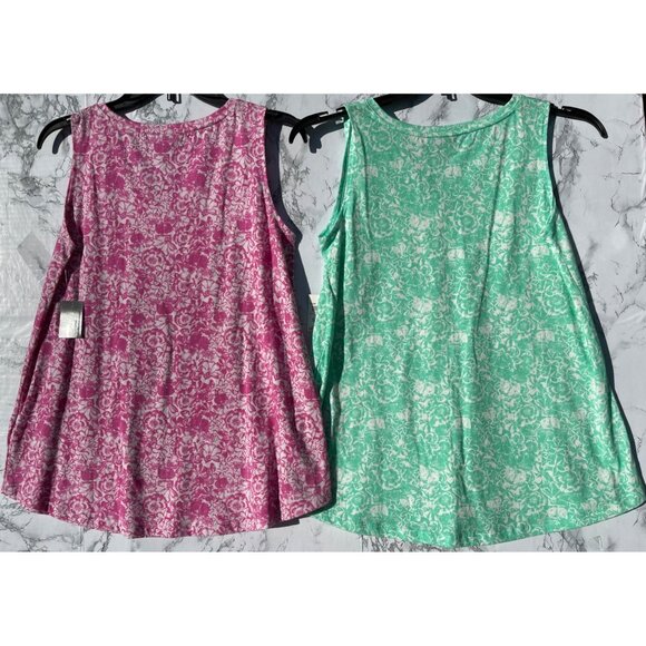 Lot of 2 Style &Co. Womens Small  V-Neck Sleeveless Floral Print Tank Tops Gigi - Picture 2 of 6